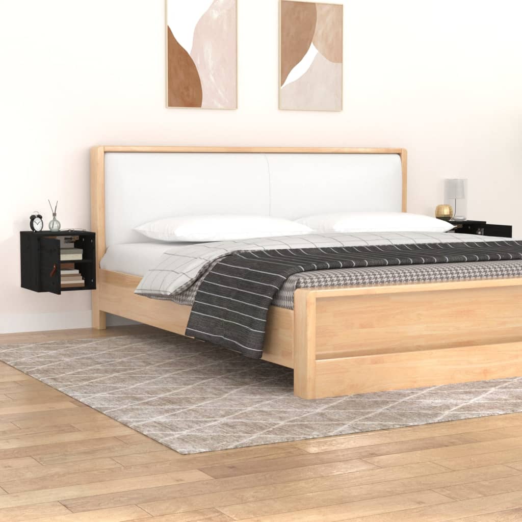 Wandkasten 31,5X30X30 Cm Massief Grenenhout 2 Zwart