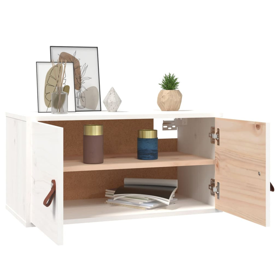 Wandkast 60X30X30 Cm Massief Grenenhout Wit