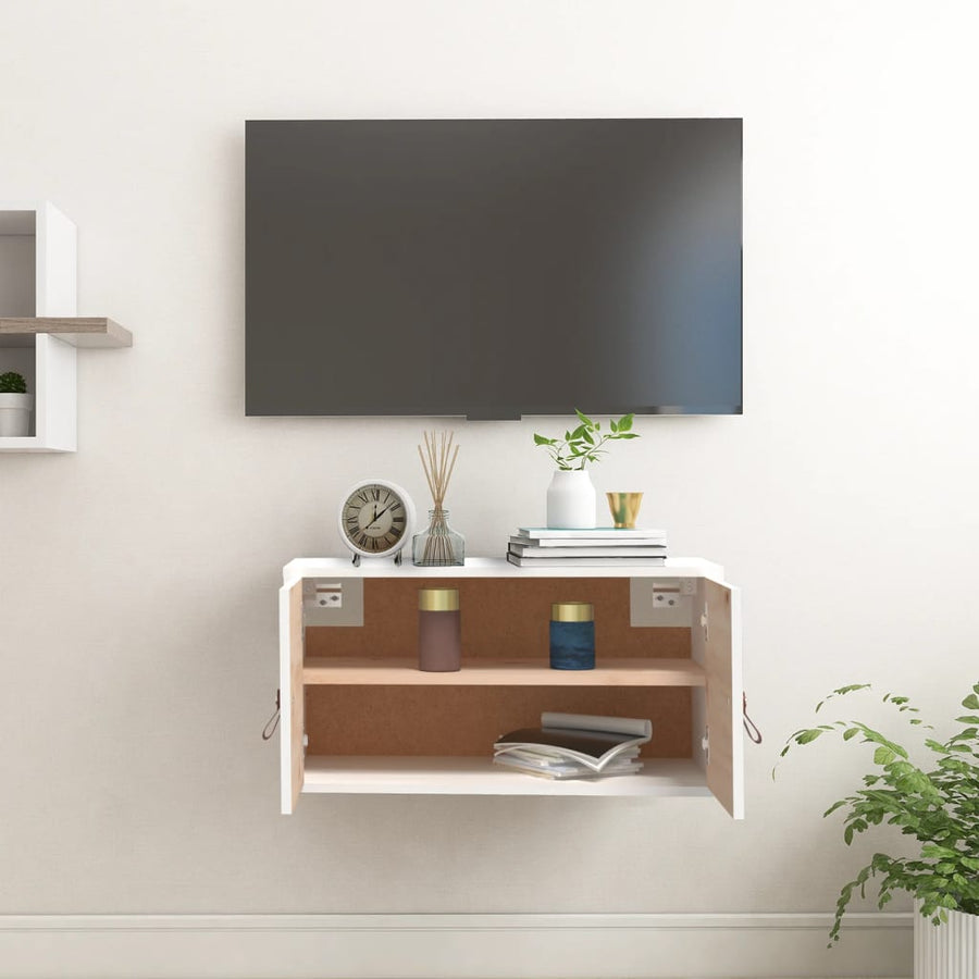 Wandkast 60X30X30 Cm Massief Grenenhout Wit