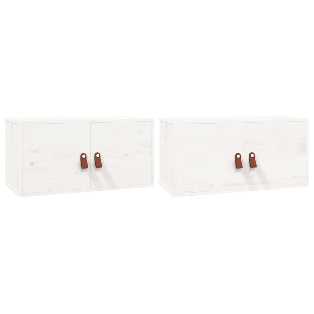 Wandkasten 60X30X30 Cm Massief Grenenhout 2 Wit