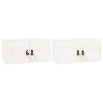 Wandkasten 60X30X30 Cm Massief Grenenhout 2 Wit