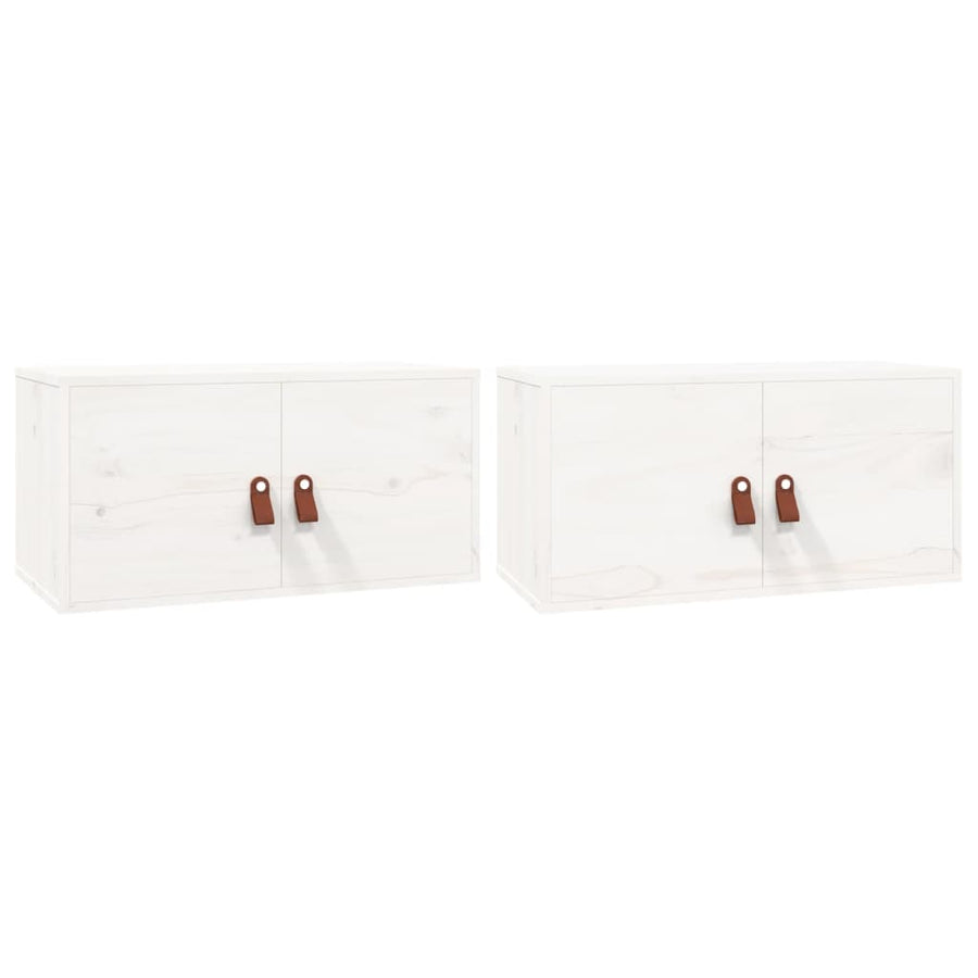 Wandkasten 60X30X30 Cm Massief Grenenhout 2 Wit