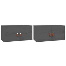 Wandkasten 2 St 60X30X30 Cm Massief Grenenhout Grijs