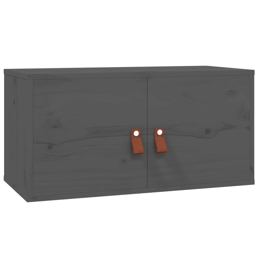 Wandkasten 2 St 60X30X30 Cm Massief Grenenhout Grijs