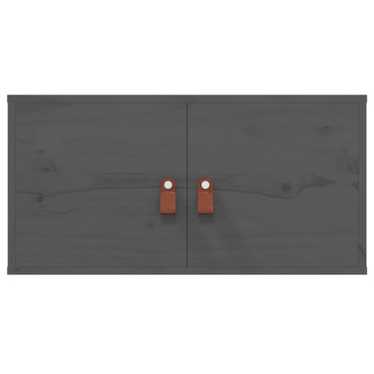 Wandkasten 2 St 60X30X30 Cm Massief Grenenhout Grijs