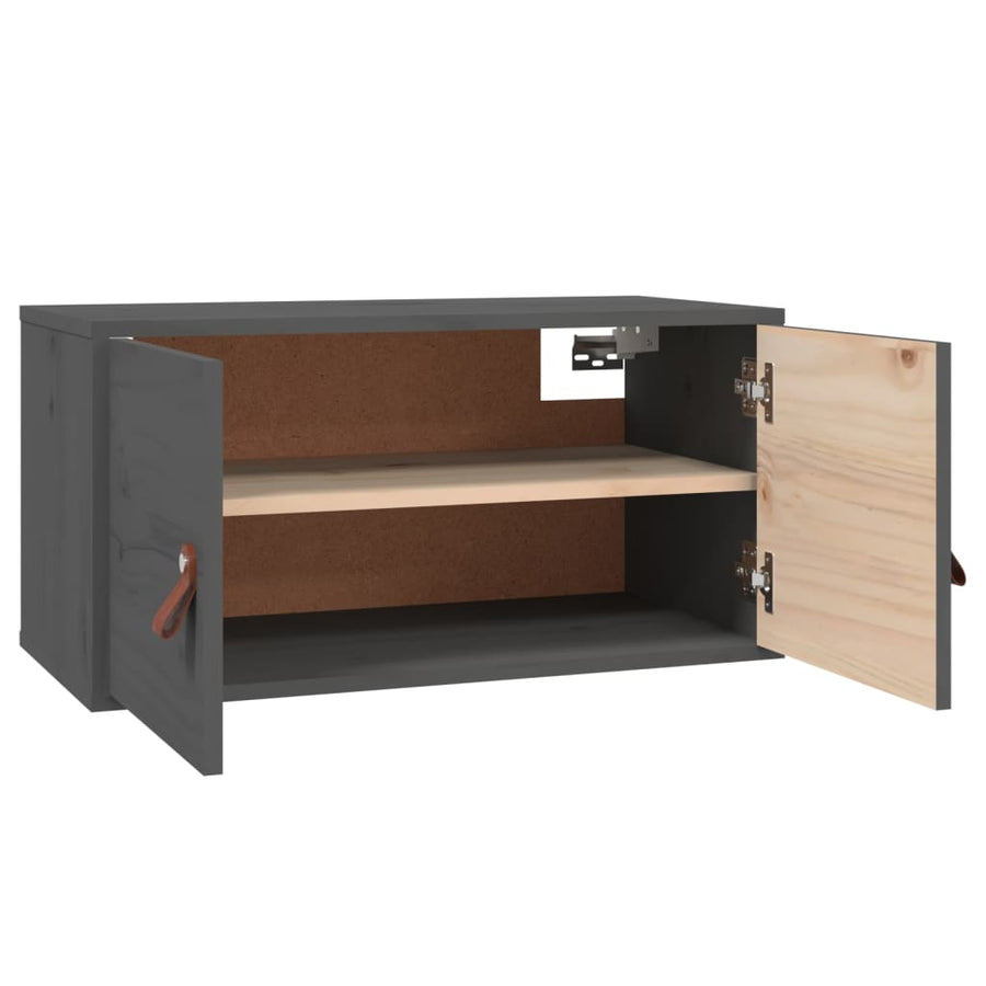 Wandkasten 2 St 60X30X30 Cm Massief Grenenhout Grijs