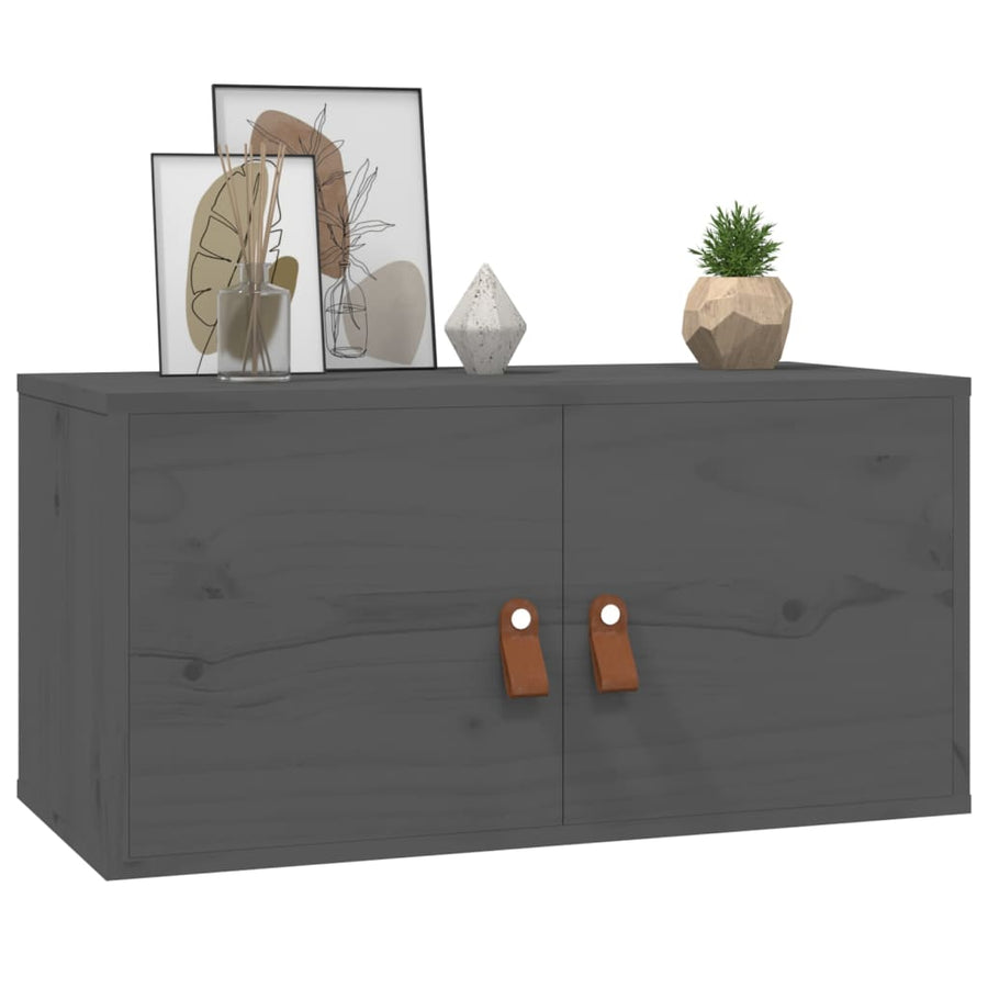 Wandkasten 2 St 60X30X30 Cm Massief Grenenhout Grijs