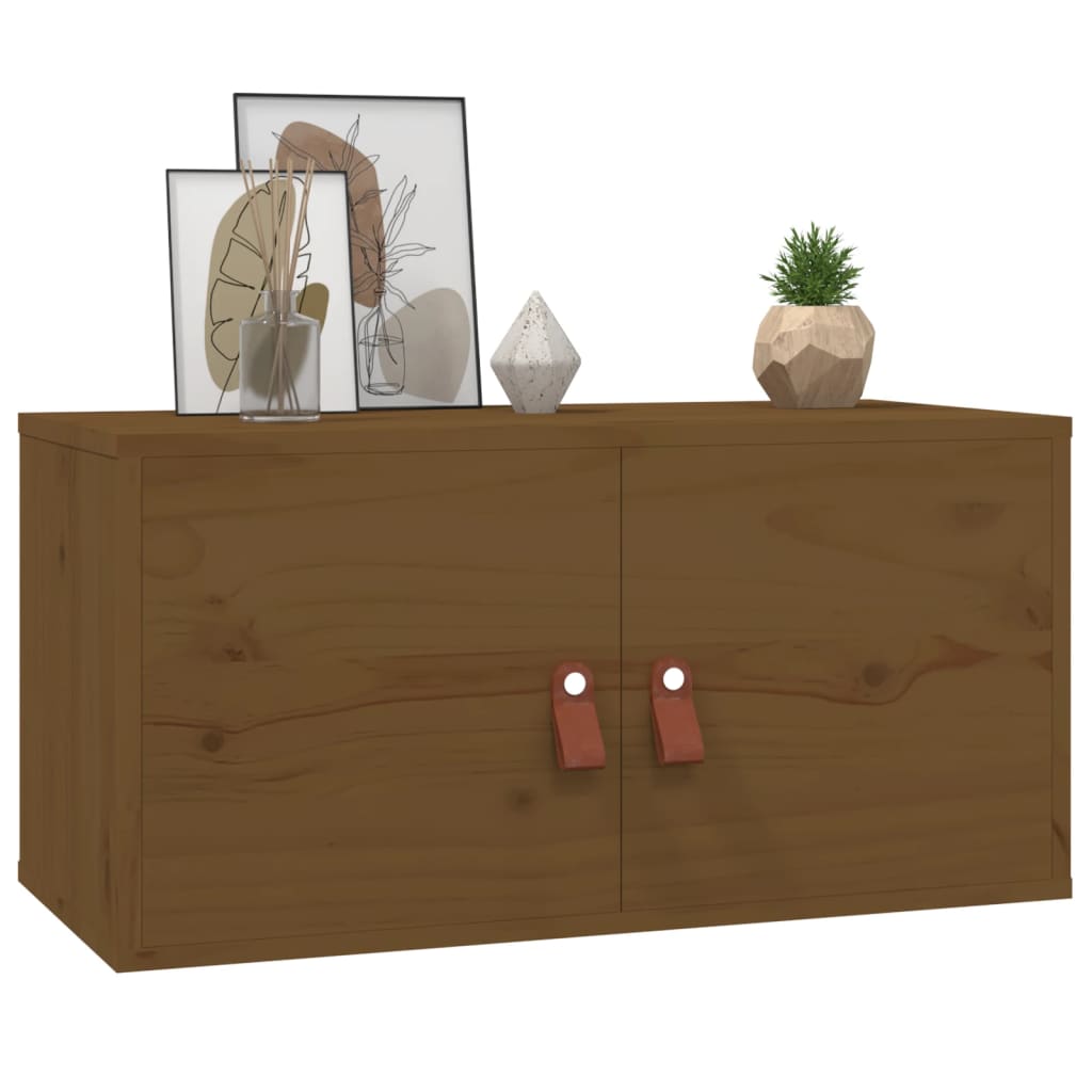 Wandkast 60X30X30 Cm Massief Grenenhout Honingbruin