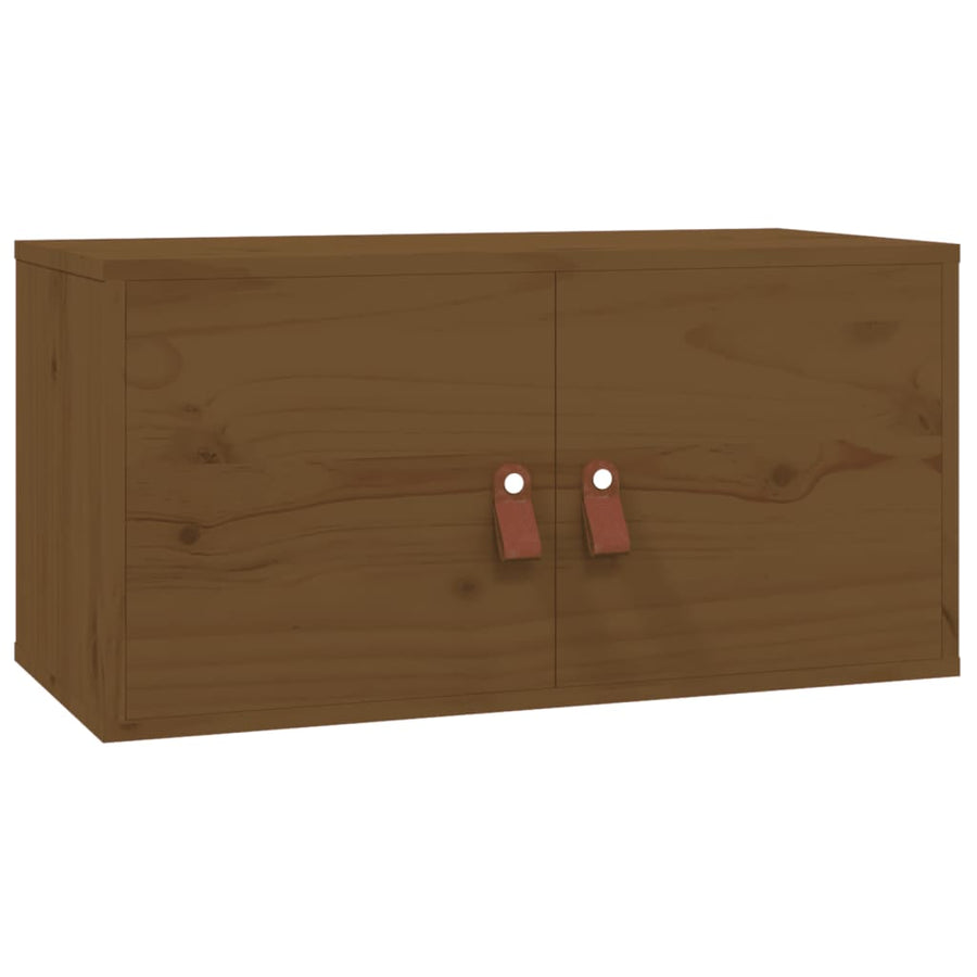 Wandkasten 2 St 60X30X30 Cm Massief Grenenhout Honingbruin