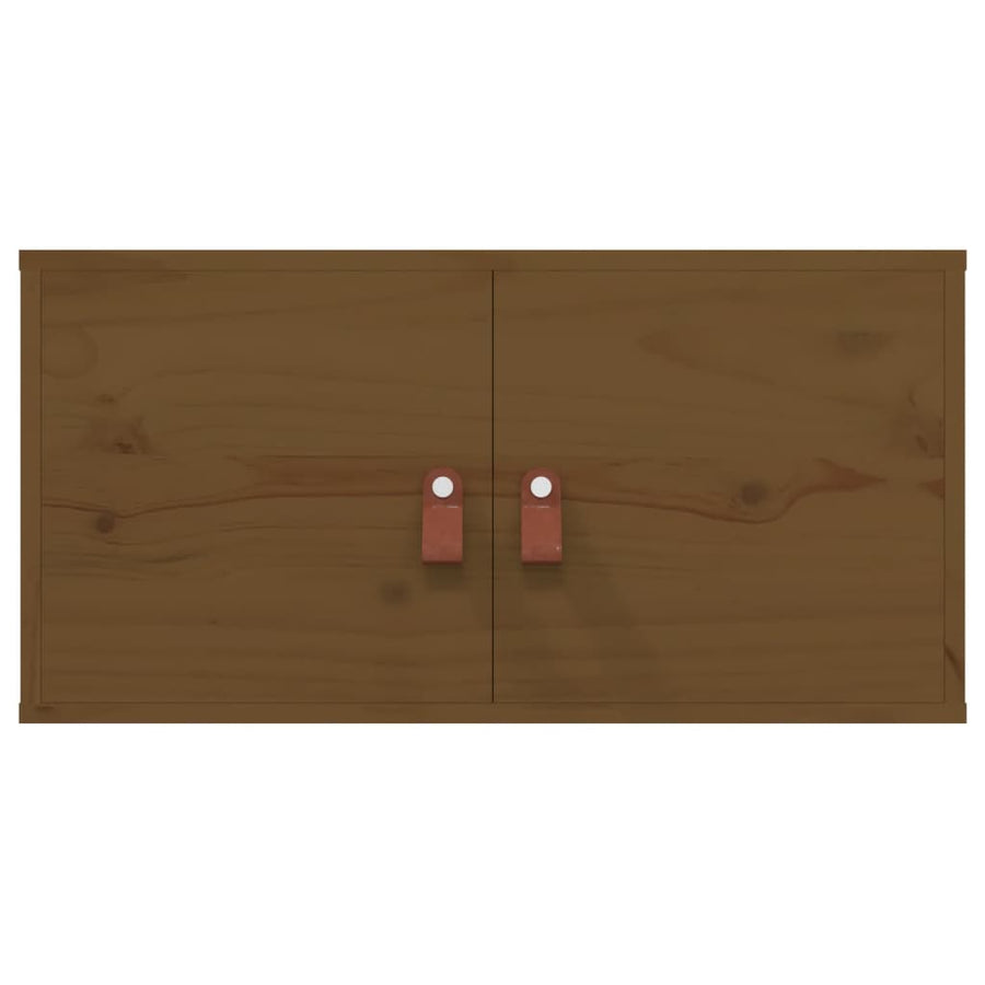 Wandkasten 2 St 60X30X30 Cm Massief Grenenhout Honingbruin