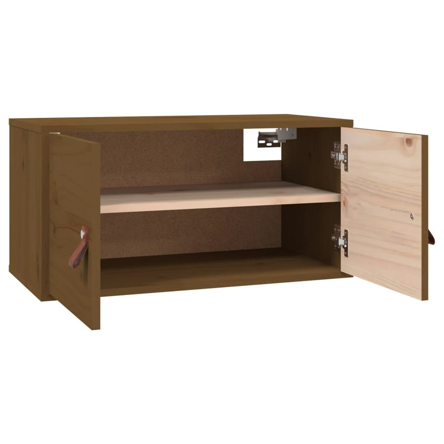 Wandkasten 2 St 60X30X30 Cm Massief Grenenhout Honingbruin