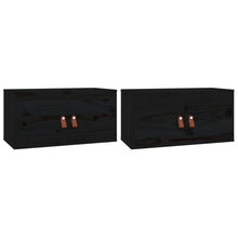 Wandkasten 2 St 60X30X30 Cm Massief Grenenhout Zwart