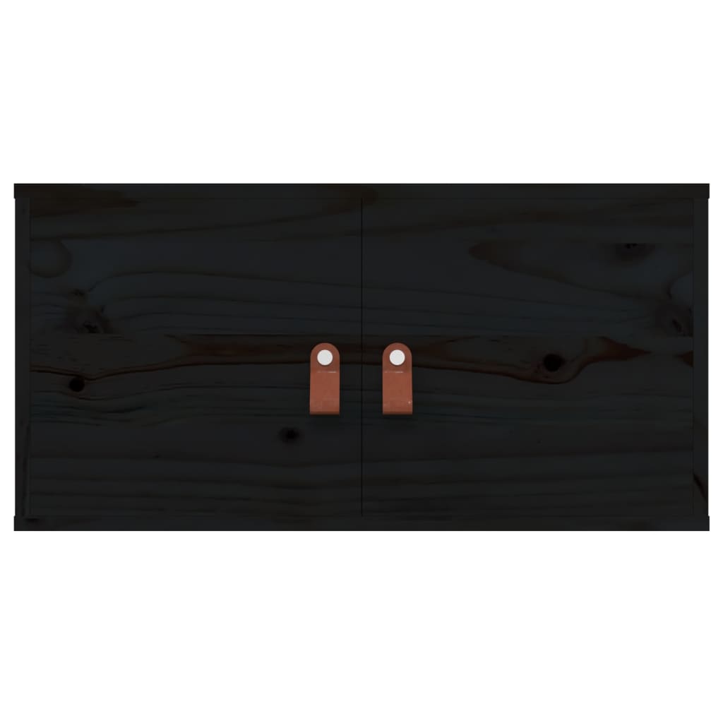 Wandkasten 2 St 60X30X30 Cm Massief Grenenhout Zwart