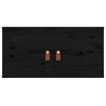 Wandkasten 2 St 60X30X30 Cm Massief Grenenhout Zwart