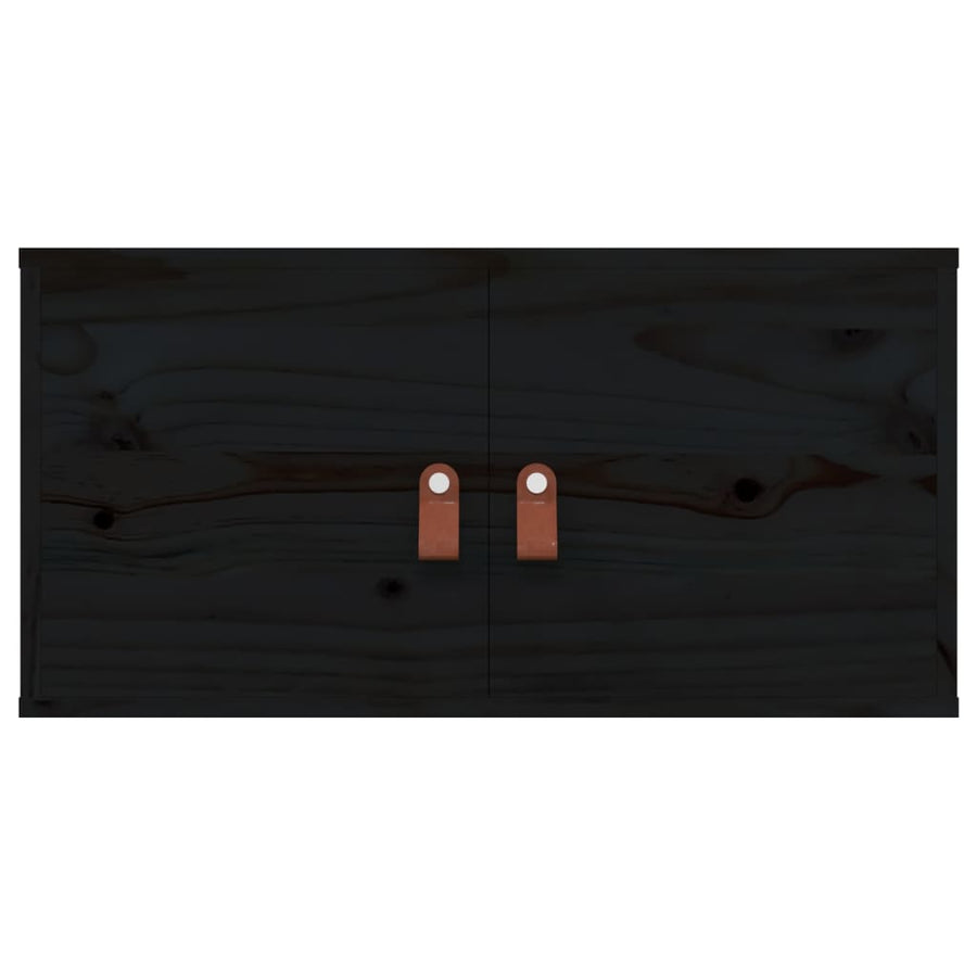 Wandkasten 2 St 60X30X30 Cm Massief Grenenhout Zwart