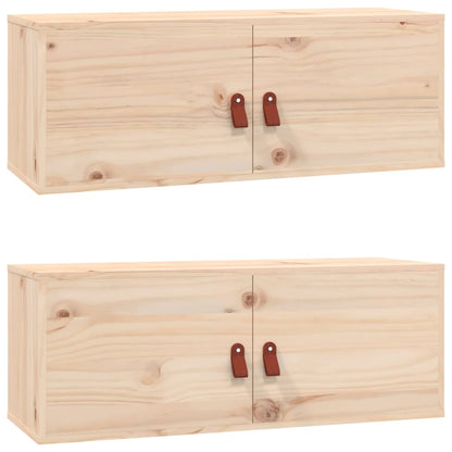 Wandkasten 2 St 80X30X30 Cm Massief Grenenhout
