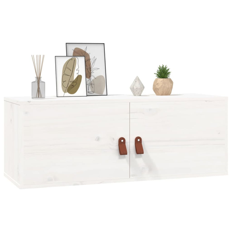 Wandkast 80X30X30 Cm Massief Grenenhout Wit