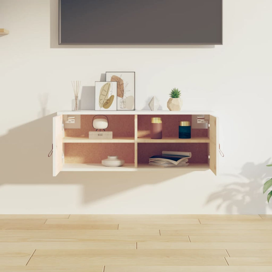 Wandkast 80X30X30 Cm Massief Grenenhout Wit