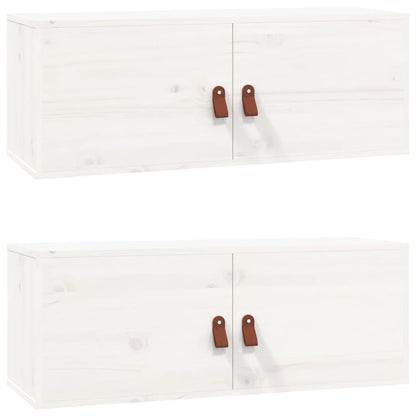 Wandkasten 80X30X30 Cm Massief Grenenhout 2 Wit