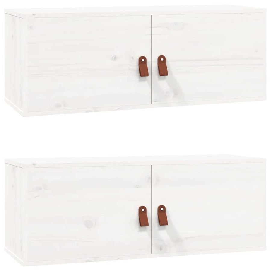 Wandkasten 80X30X30 Cm Massief Grenenhout 2 Wit