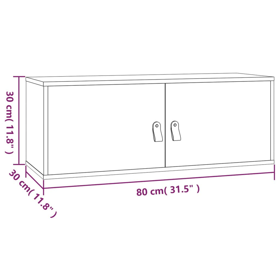 Wandkasten 80X30X30 Cm Massief Grenenhout 2 Wit