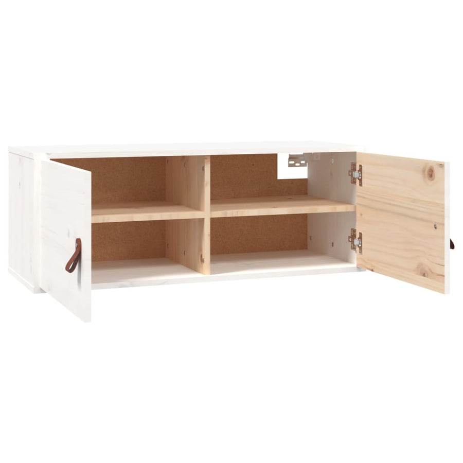Wandkasten 80X30X30 Cm Massief Grenenhout 2 Wit