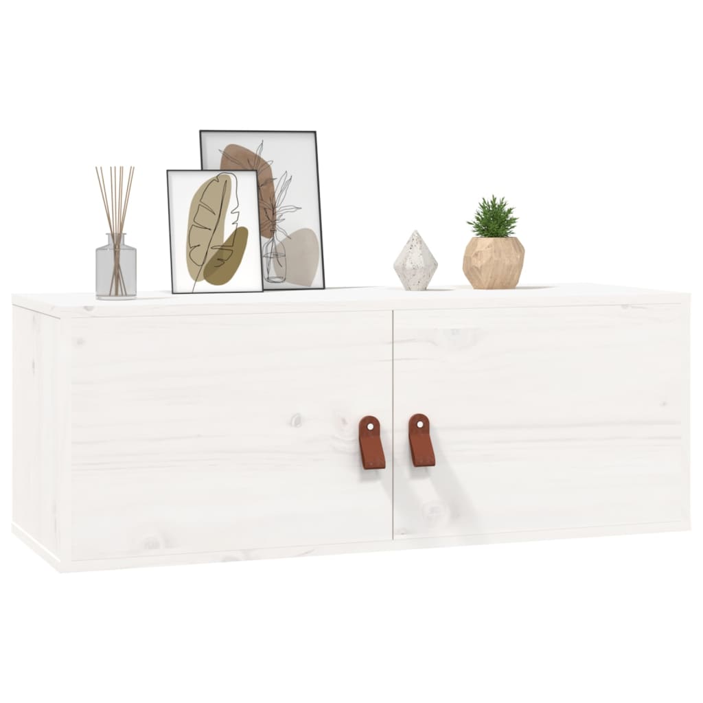 Wandkasten 80X30X30 Cm Massief Grenenhout 2 Wit