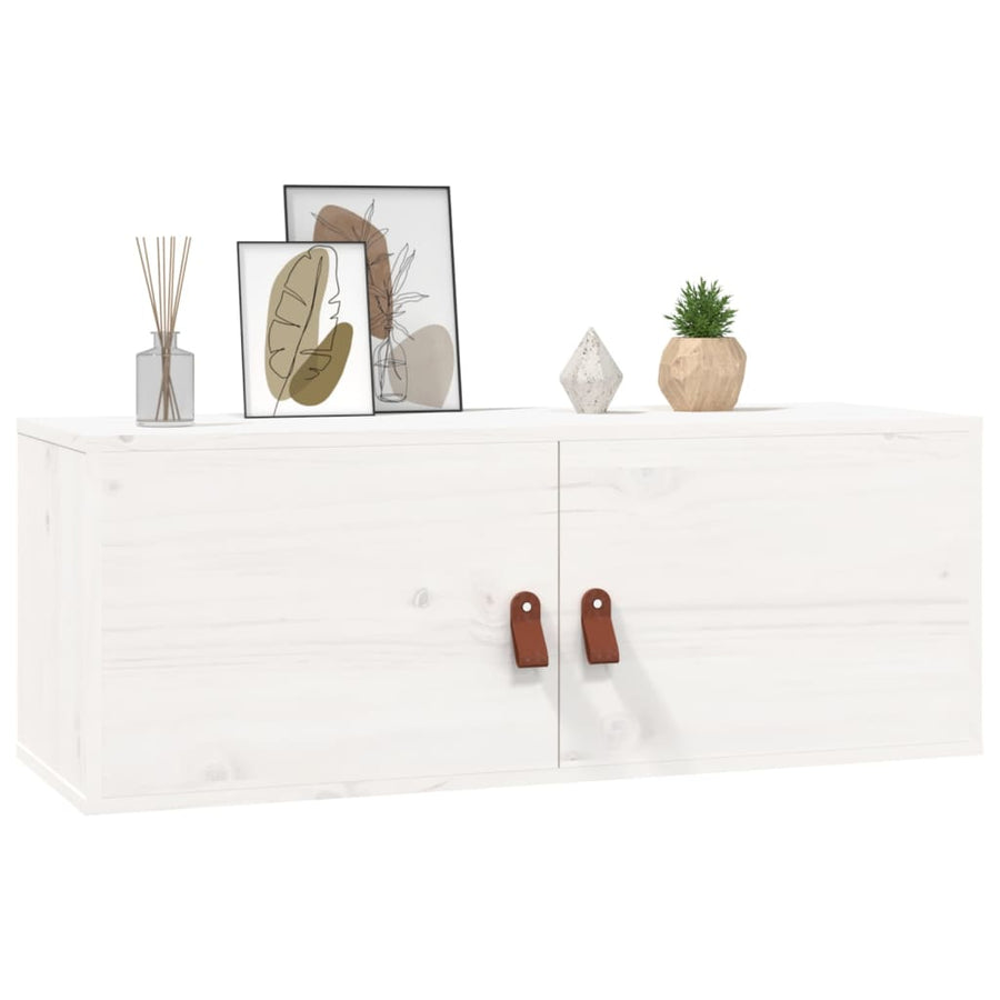 Wandkasten 80X30X30 Cm Massief Grenenhout 2 Wit