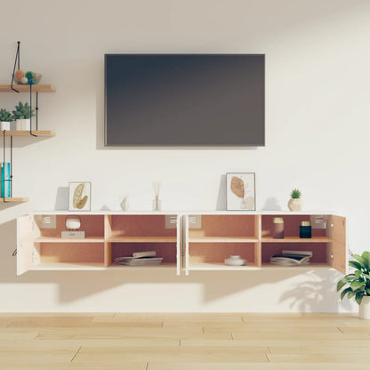 Wandkasten 80X30X30 Cm Massief Grenenhout 2 Wit