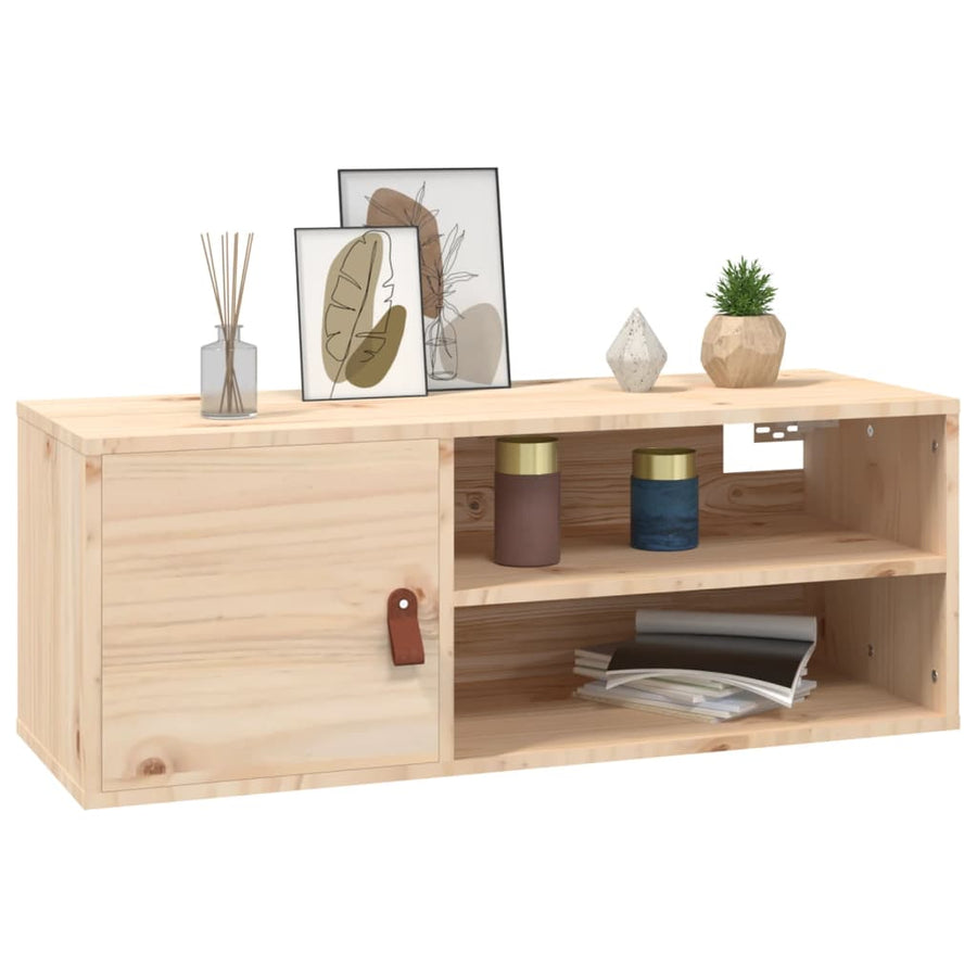 Wandkast 80X30X30 Cm Massief Grenenhout 1 Naturel