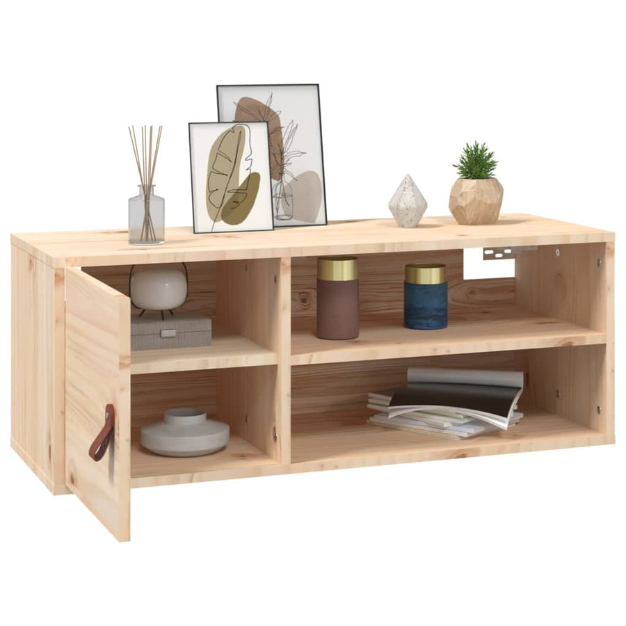 Wandkast 80X30X30 Cm Massief Grenenhout 1 Naturel