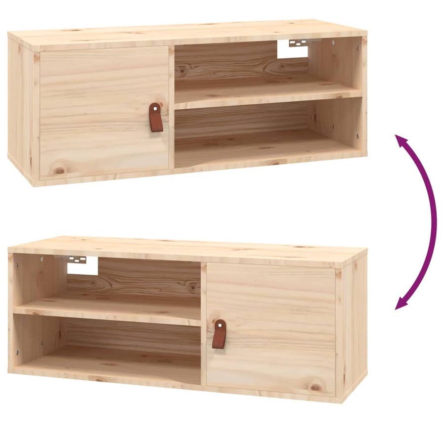 Wandkast 80X30X30 Cm Massief Grenenhout 1 Naturel