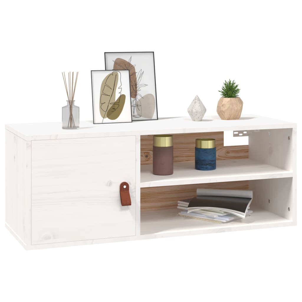 Wandkast 80X30X30 Cm Massief Grenenhout Wit