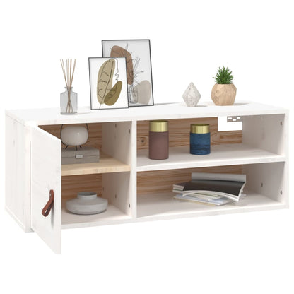 Wandkast 80X30X30 Cm Massief Grenenhout Wit