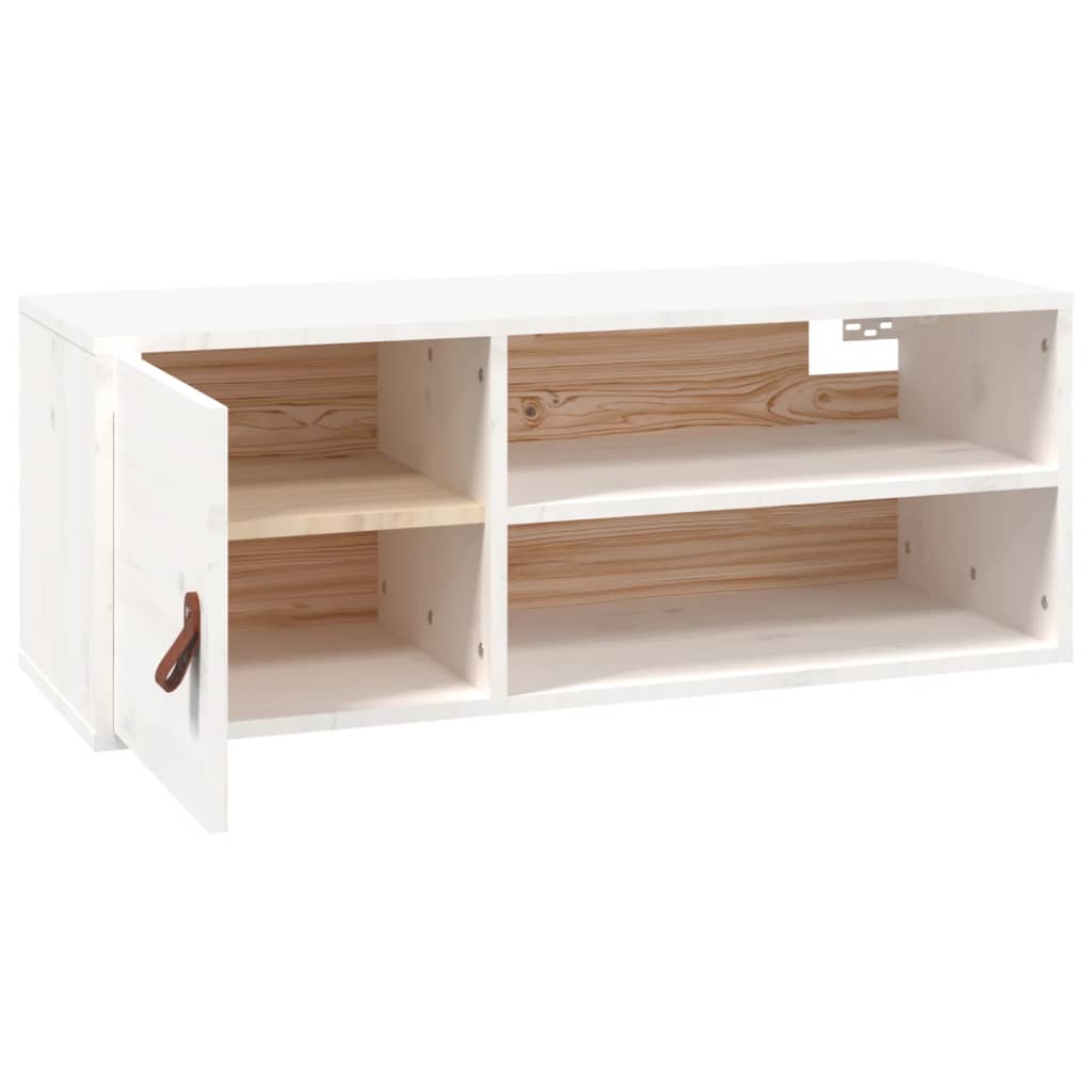 Wandkast 80X30X30 Cm Massief Grenenhout Wit