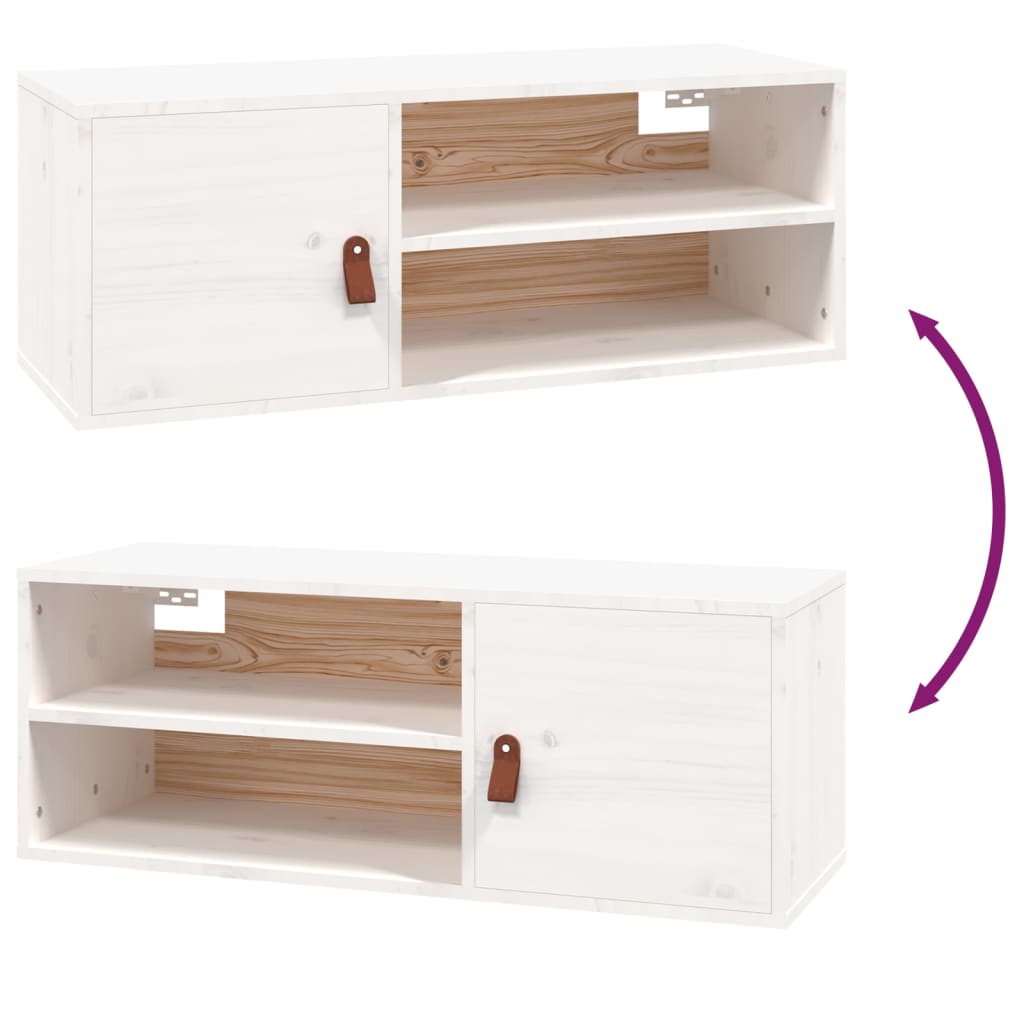 Wandkast 80X30X30 Cm Massief Grenenhout Wit