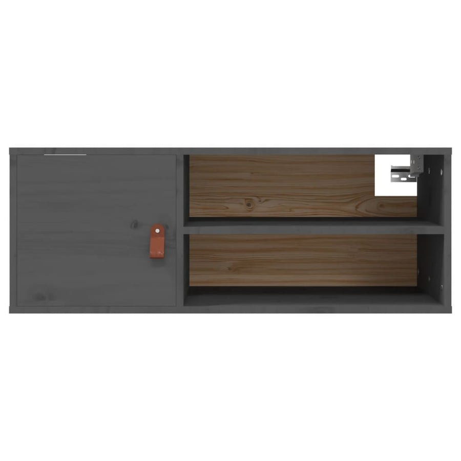 Wandkast 80X30X30 Cm Massief Grenenhout Grijs