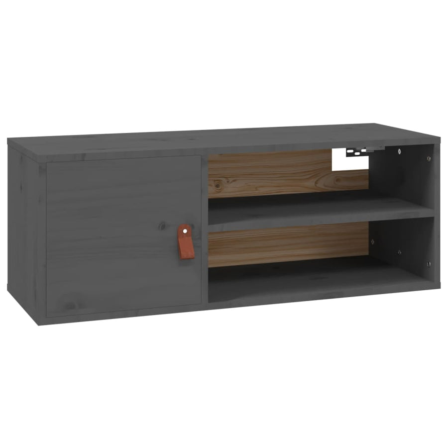 Wandkasten 2 St 80X30X30 Cm Massief Grenenhout Grijs