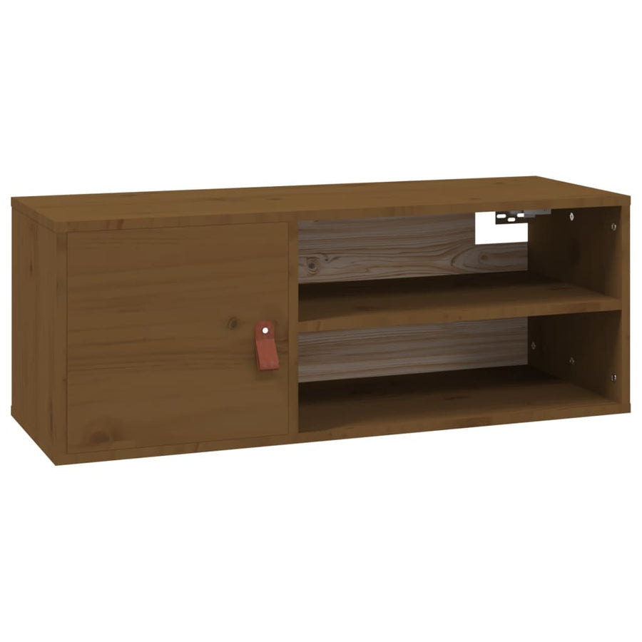 Wandkast 80X30X30 Cm Massief Grenenhout Honingbruin