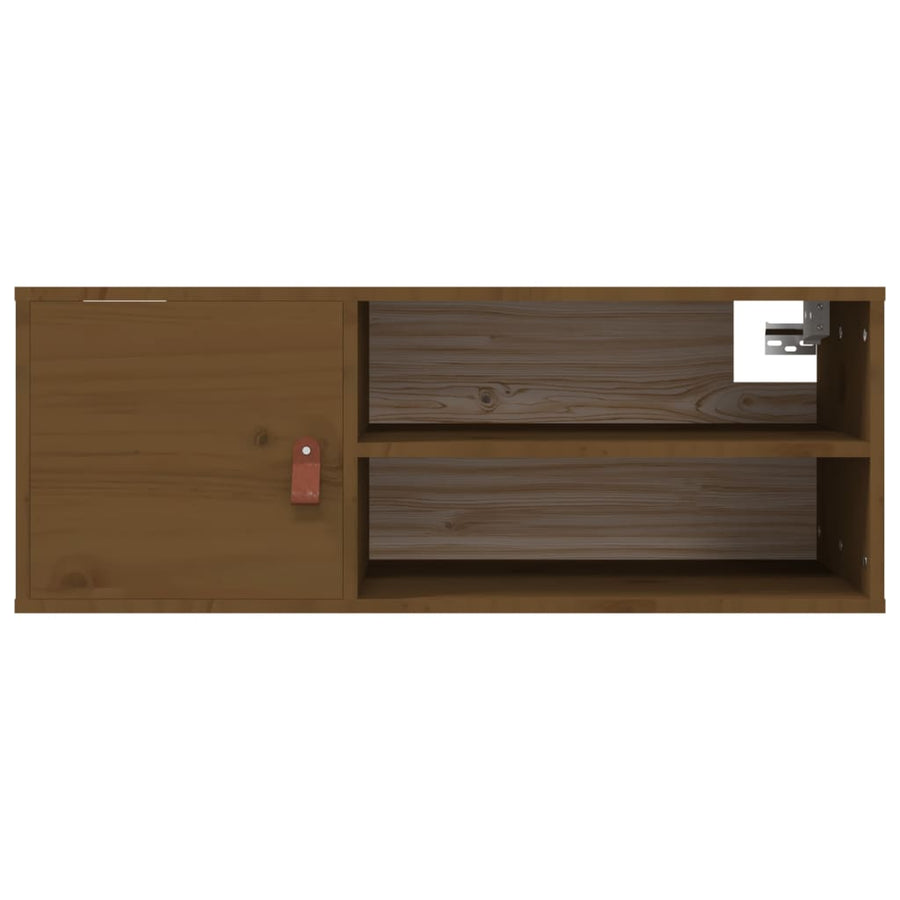 Wandkast 80X30X30 Cm Massief Grenenhout Honingbruin