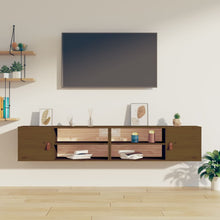 Wandkasten 2 St 80X30X30 Cm Massief Grenenhout Honingbruin