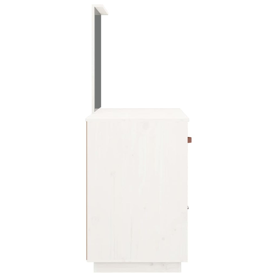 Kaptafel 95X50X134 Cm Massief Grenenhout Wit
