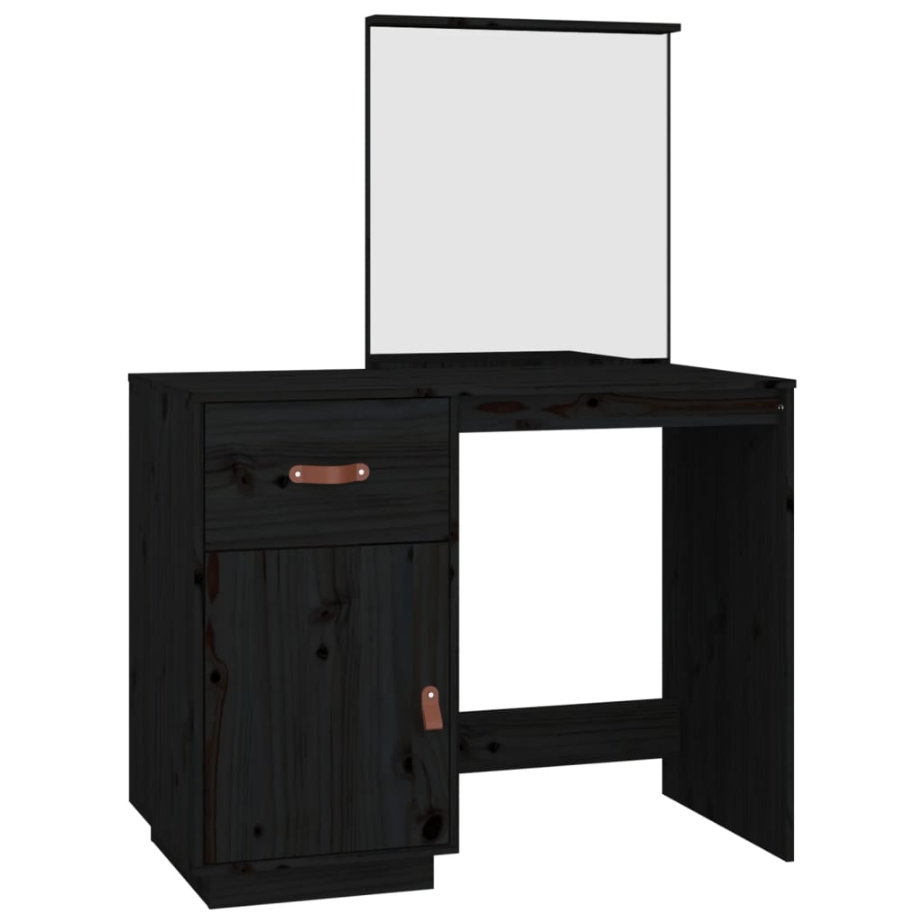 Kaptafel 95X50X134 Cm Massief Grenenhout Zwart