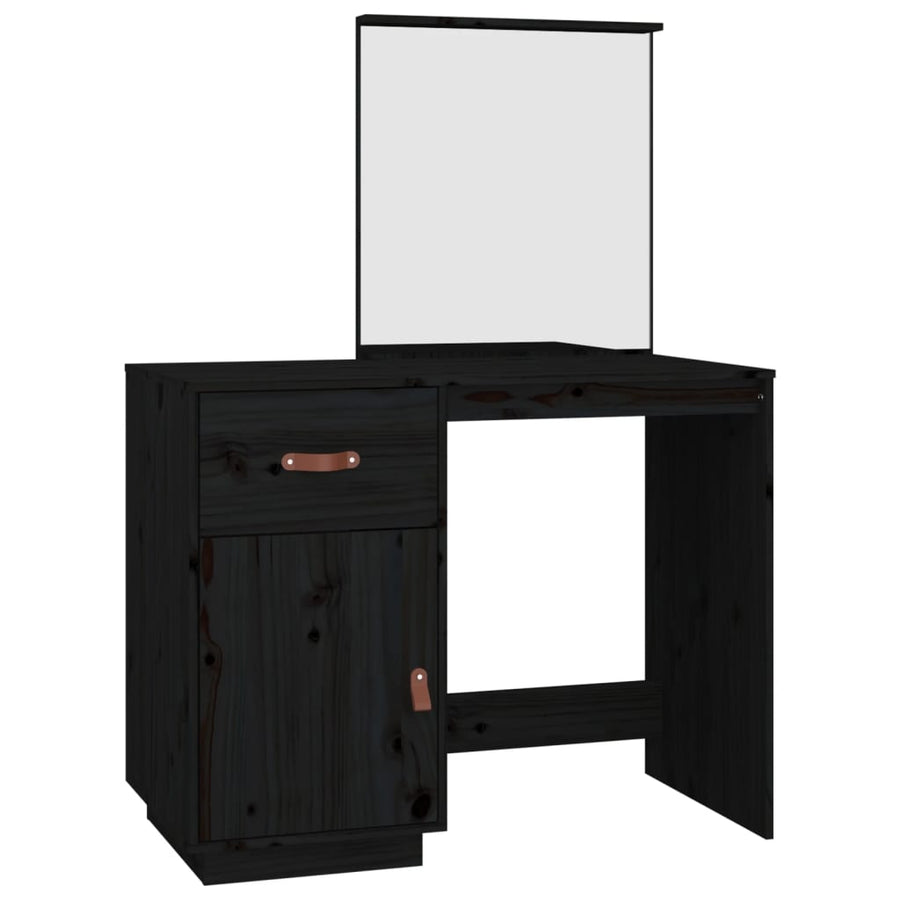 Kaptafel 95X50X134 Cm Massief Grenenhout Zwart