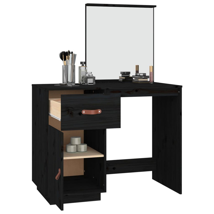 Kaptafel 95X50X134 Cm Massief Grenenhout Zwart