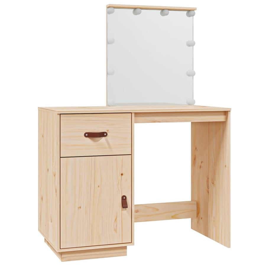 Kaptafel Met Led 95X50X133,5 Cm Massief Grenenhout