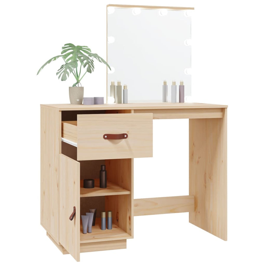 Kaptafel Met Led 95X50X133,5 Cm Massief Grenenhout