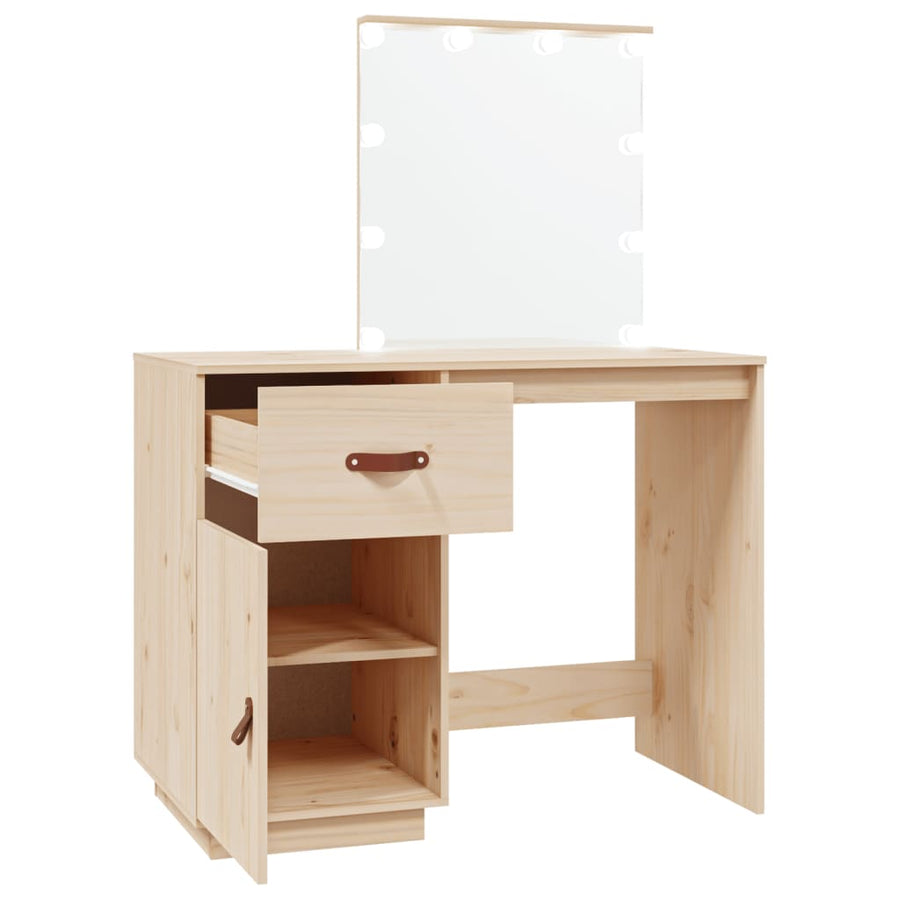 Kaptafel Met Led 95X50X133,5 Cm Massief Grenenhout