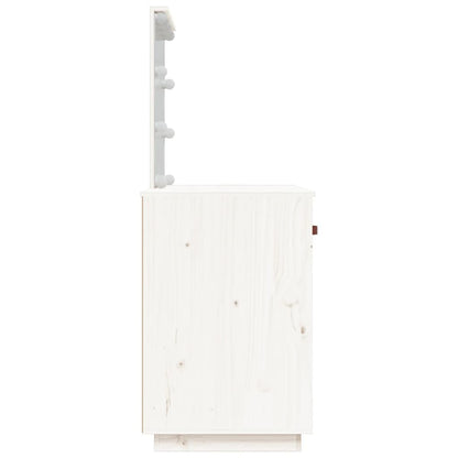 Kaptafel Met Led 95X50X133,5 Cm Massief Grenenhout Wit