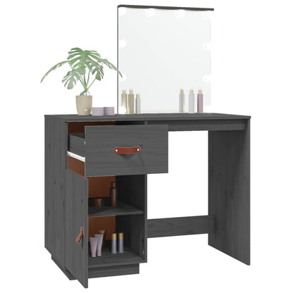 Kaptafel Met Led 95X50X133,5 Cm Massief Grenenhout Grijs